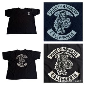 Sons of Anarchy Tee Two Sided Graphic Black Grunge Sz XL